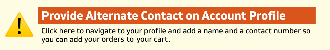 No alternate contact person and number banner